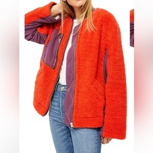 Free People Orange and Purple Jacket